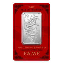 1oz Silver Bar 2025 Year of the Snake PAMP