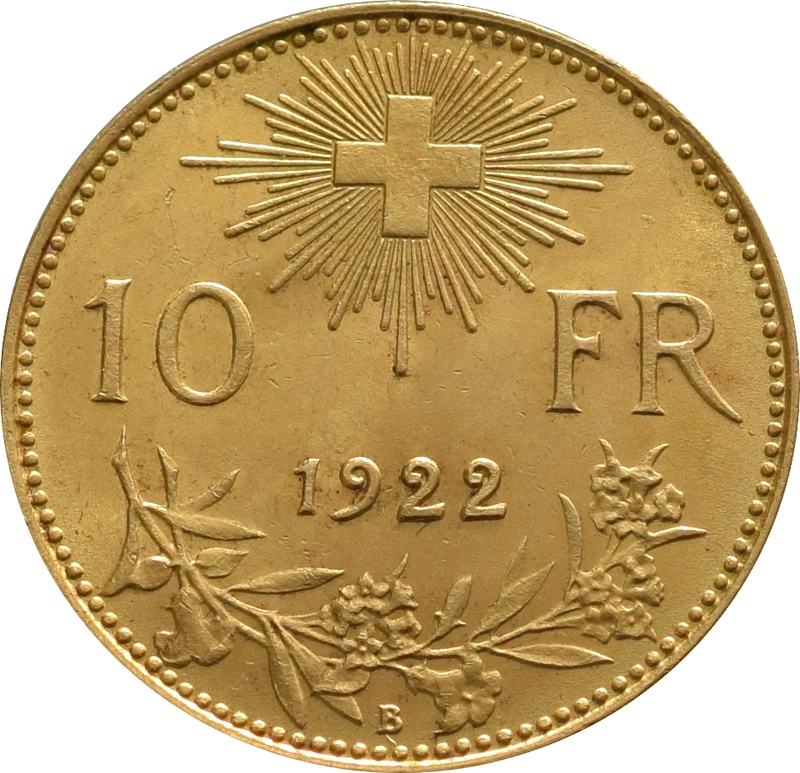 1912-1922 Swiss 10 Franc Gold Coin