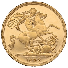 1992 £2 Two Pound Proof Gold Coin (Double Sovereign)