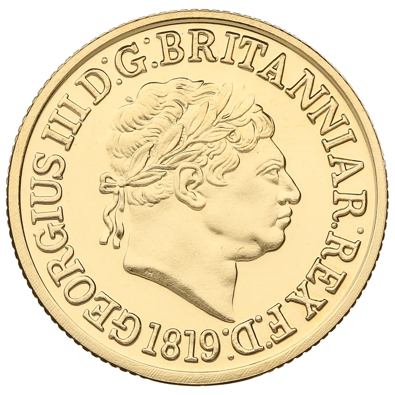 1819 Proof Gold Sovereign Coin George III Restrike