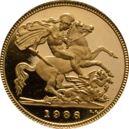 1986 Proof Gold Half Sovereign Elizabeth II Third Head