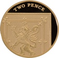 2008 Gold Proof 2p Two Pence Piece Royal Shield