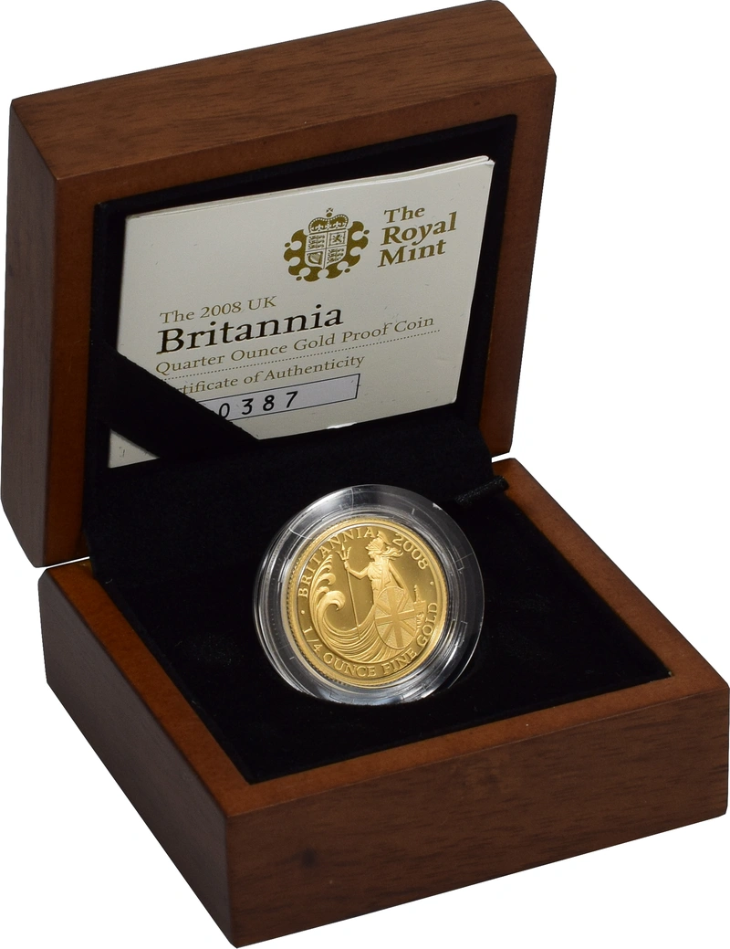 2008 Proof 1/4oz Gold Britannia Coin Boxed