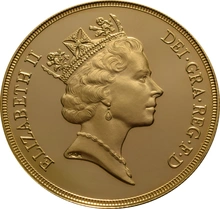 1990 Proof Gold £5 Coin Quintuple Sovereign