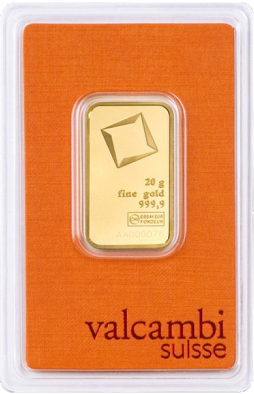 Valcambi 20 Gram Gold Bar