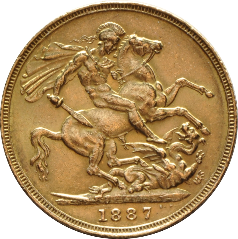 1887 Gold Sovereign Coin Queen Victoria Jubilee Head