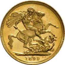 1899 Gold Sovereign Coin Queen Victoria Old Head Sydney