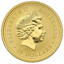 2002 1/4oz Australian Kangaroo Gold Nugget Coin