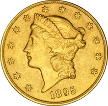 1895 $20 Gold Coin Double Eagle Liberty Head San Francisco