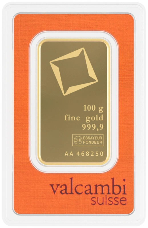 Valcambi 100 Gram Gold Bar