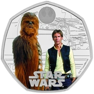 2024 50p Han Solo & Chewbacca BoxedStar Wars Proof Silver Coin Boxed