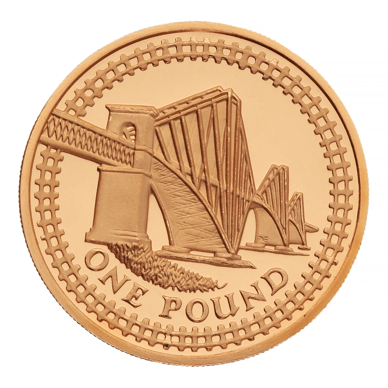 2004 Proof Gold 1 Pound Coin Forth Railway Bridge