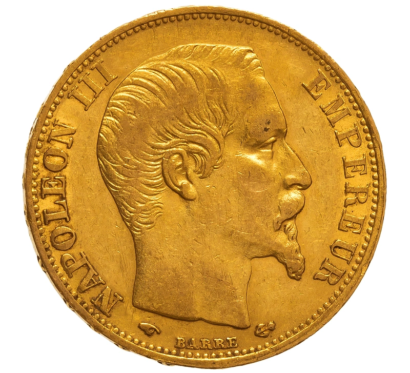 1860 20 French Francs Gold Coin Napoleon III A