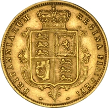 1878 Gold Half Sovereign Queen Victoria Young Head Shield Back NGC AU53