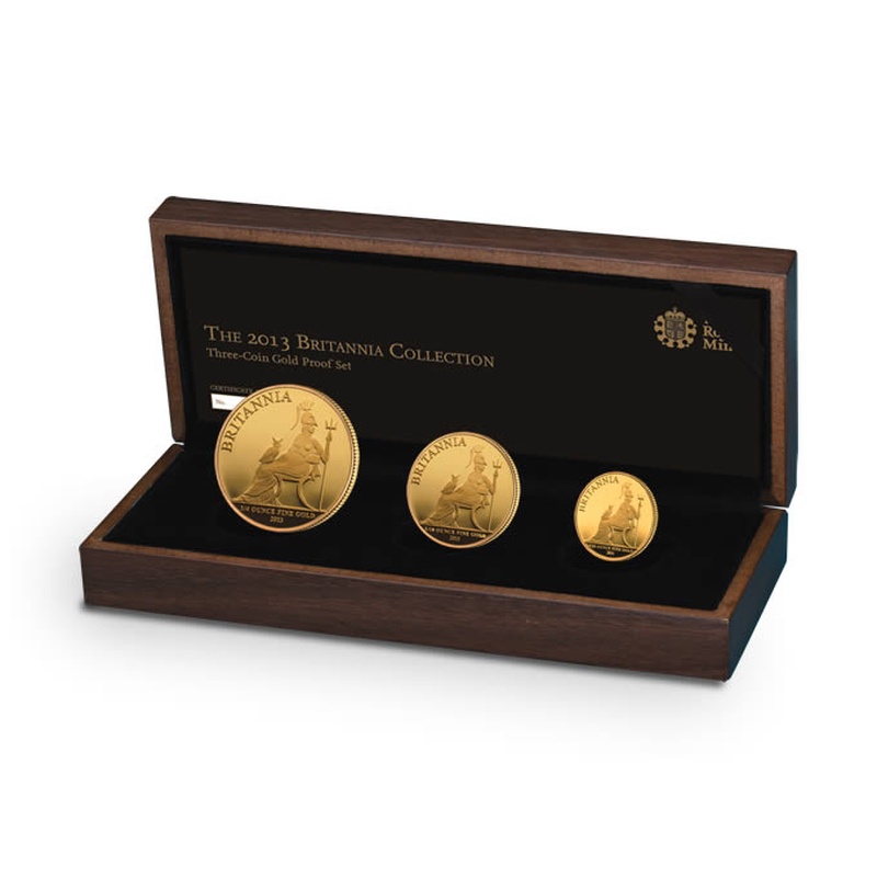 2013 Proof Britannia Gold 3-Coin Boxed Set