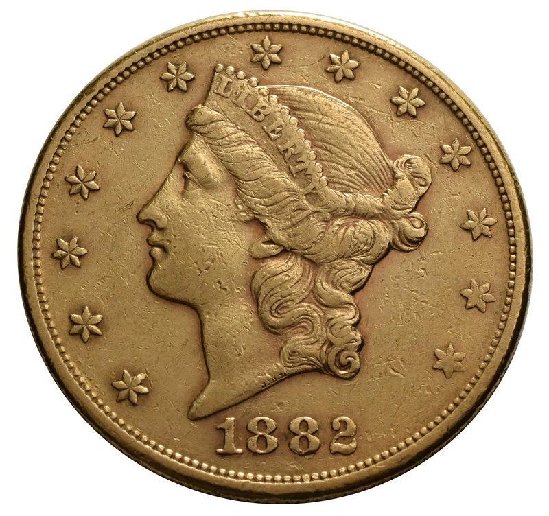 1882 $20 Gold Coin Double Eagle Liberty Head San Francisco