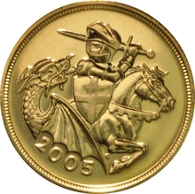 2005 Gold Sovereign Coin Elizabeth II Fourth Head