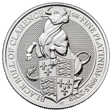 2019 1oz Black Bull of Clarence Platinum Coin Queen's Beasts