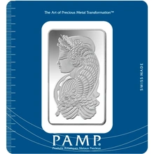 100g Silver Bar PAMP Lady Fortuna Minted