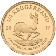2017 Proof 1/4oz Krugerrand Gold Coin 50th Anniversary Privy Mark