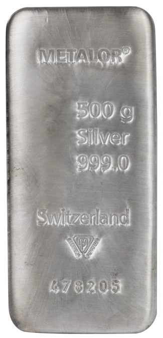 500g Silver Bar Metalor