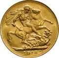 1918 Gold Sovereign - King George V - P