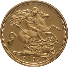 2001 Proof Gold Half Sovereign Elizabeth II Fourth Head