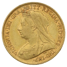 1895 Gold Half Sovereign Queen Victoria Old Head