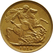 1914 Gold Sovereign Coin George V Sydney