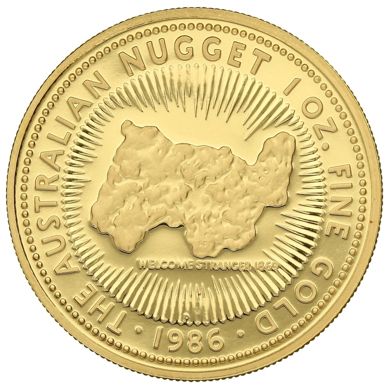 1986 Proof Australian Kangaroo Gold Nugget Coin 1oz