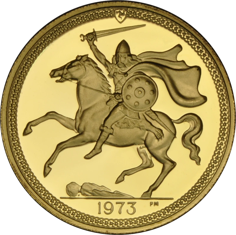 1973 Gold Sovereign Coin Elizabeth II Decimal Portrait Isle of Man Proof