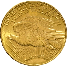 1908 $20 Gold Coin Double Eagle St Gaudens Head Denver