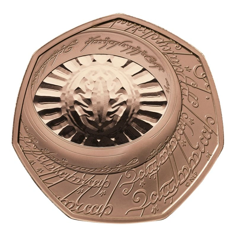 2026 50p Eye of Sauron - 25th anniversary of The Lord of the Rings Proof Gold Coin Boxed