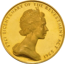 1965 £5 Proof Isle of Man Gold Coin Bicentenary of the Revestment Act 23.5ct