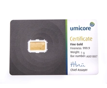 1g Gold Bar Umicore