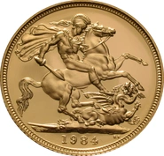 1984 Proof Gold Sovereign Coin Elizabeth II Decimal Head