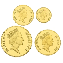 1992 Belize 50th Anniversary Battle of El Alamein 4 Coin Gold Proof Set Boxed
