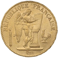 1876 French 20 Francs Gold Coin Guardian Angel A