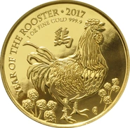 2017 Year of the Rooster Gold Coin 1oz Royal Mint Lunar Series