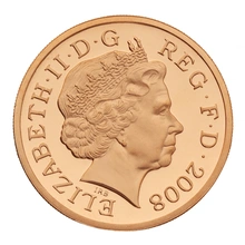 2008 Proof Gold £1 Pound Coin Royal Shield of Arms