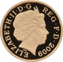 2009 Proof Gold 1 Pound Coin UK Royal Arms Shield Boxed