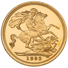 1993 Proof Gold Half Sovereign Boxed