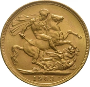 1903 Gold Sovereign Coin Edward VII Melbourne