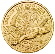 2018 Year of the Dog Gold Coin 1/4oz Royal Mint Lunar Series
