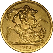 1968 Gold Sovereign Coin Elizabeth II Young Head