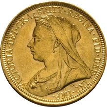 1893 Gold Sovereign Coin Queen Victoria Old Head Sydney