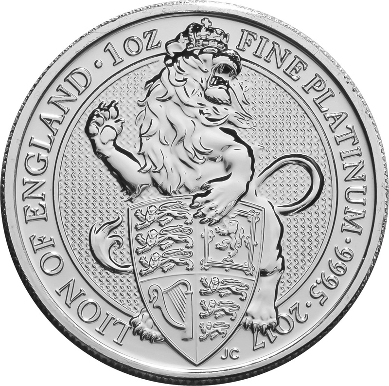 1oz Platinum Coin, The Lion - Queens Beast