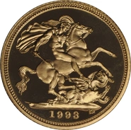 1993 Proof Gold Half Sovereign Elizabeth II Third Head