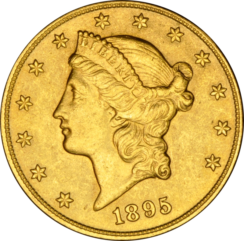 1895 $20 Gold Coin Double Eagle Liberty Head San Francisco
