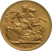1911 Gold Sovereign Coin George V
